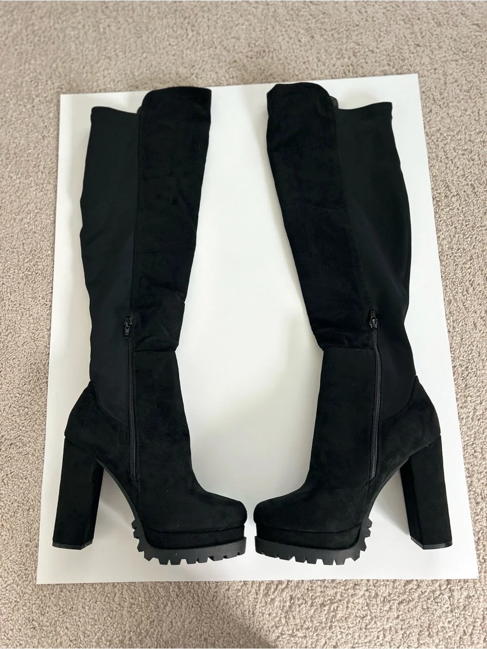 Wild Diva Lounge Vivian-03 Black Over Knee Platform Boots Women’s 10 Goth Y2K